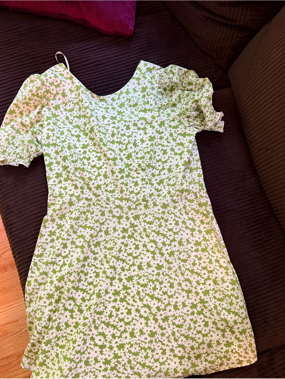 Forever 21 Green and White Floral Mini Dress